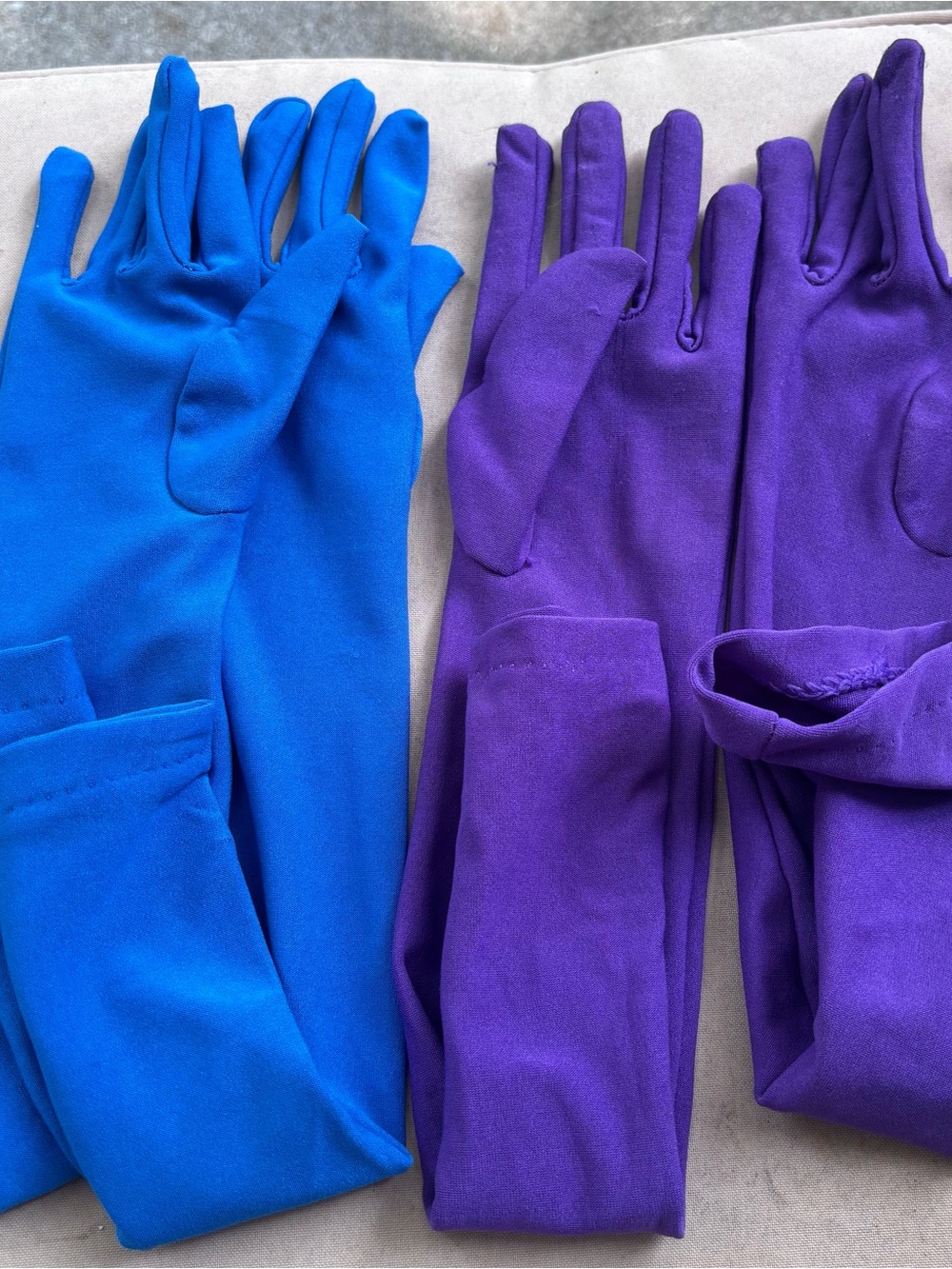 Blue & Purple Long Halloween Costume Opera Gloves Lot of 2